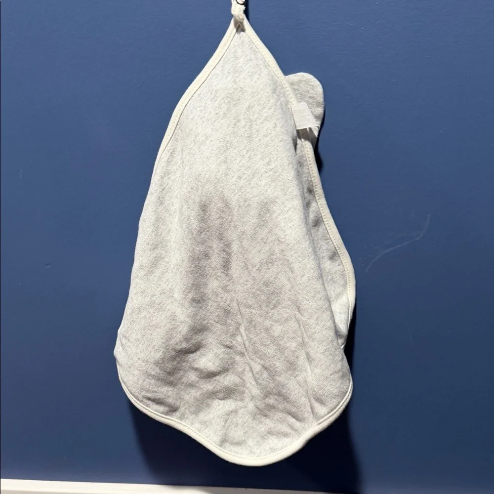 Gray Plush Elephant blanket Lovey - Cream with attached loop jersey blend rattle